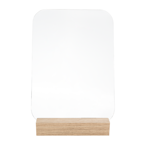 Espejo Bass, con Forma Recto, Borde Redondo, Base Madera