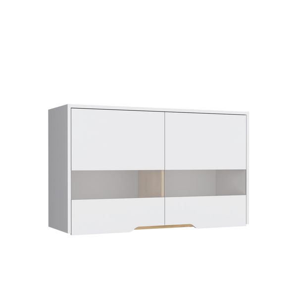 Mueble Superior Soler, Blanco y Macadamia, con Gran Capacidad de Almacenamiento