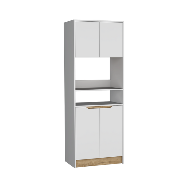 Mueble Microondas Alto Soler, Blanco, con espacio para colocar horno microondas