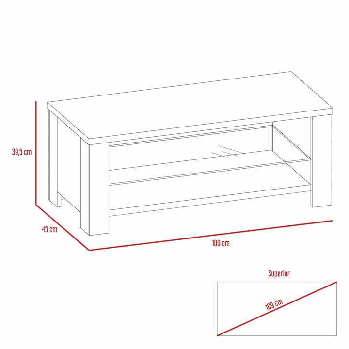 Mesa de Centro Athina Color Habano y Rovere Para Sala De Estar