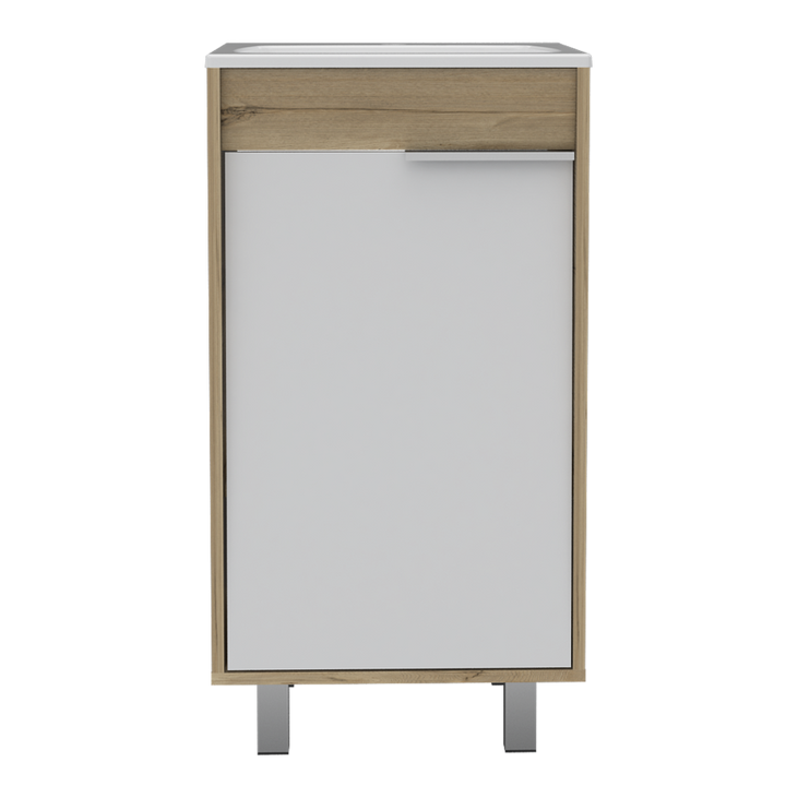 Mueble Lavamanos Carter Color Duna y Blanco Para Baño