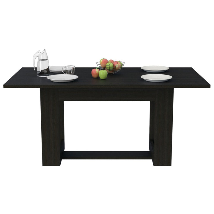 Mesa de Comedor Volterra Color Wengue y Negro Para Sala De Estar