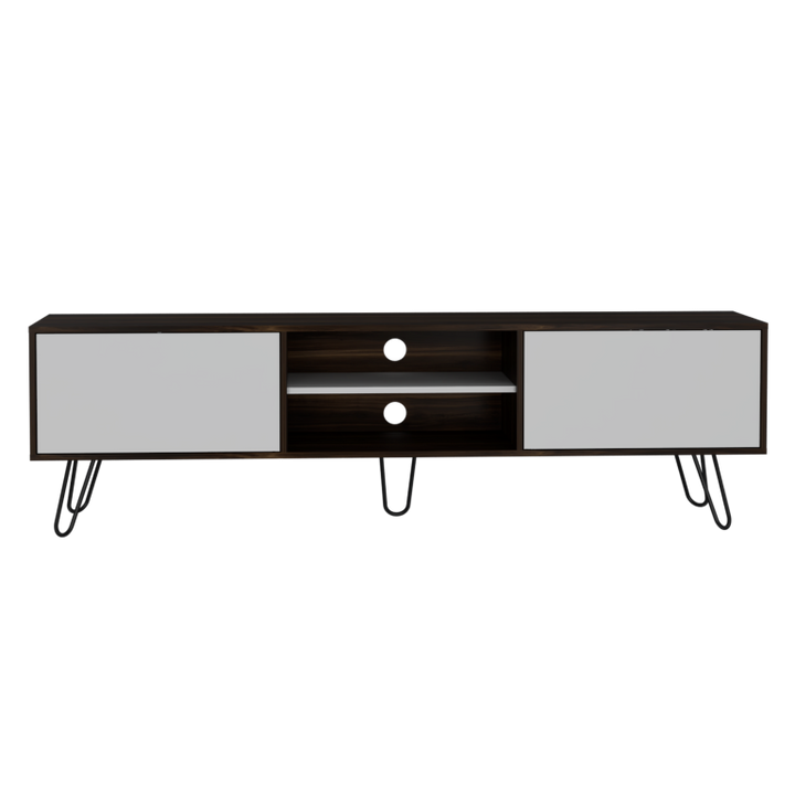 Rack Vassel Color Habano y Blanco Para Sala De Estar