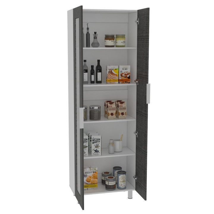 Mueble Alacena Fendi Color Roble Gris y Blanco Para Cocina