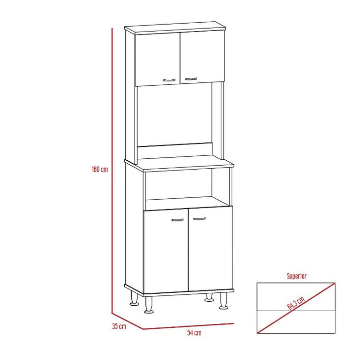 Mueble de Cocina Kitchen Color Blanco y Rovere Para Cocina