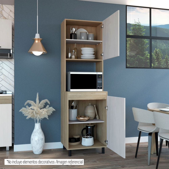 Alacena Kitchen Gante Color Rovere y Niebla Para Cocina