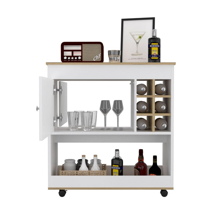 Bar BI Color Blanco y Duna Para Sala De Estar