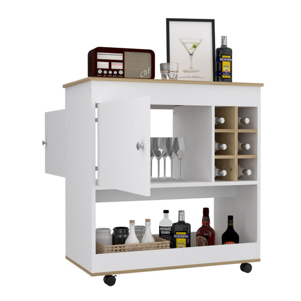 Bar BI Color Blanco y Duna Para Sala De Estar