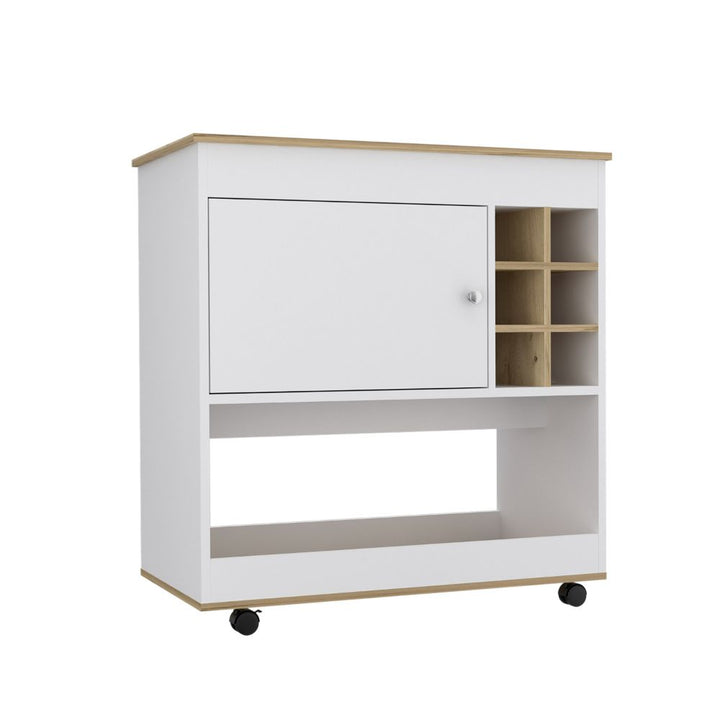 Bar BI Color Blanco y Duna Para Sala De Estar
