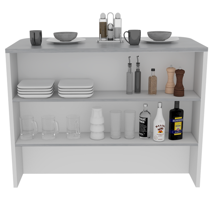 Barra Auxiliar de Cocina Fendi Color Cemento y Blanco Para Cocina