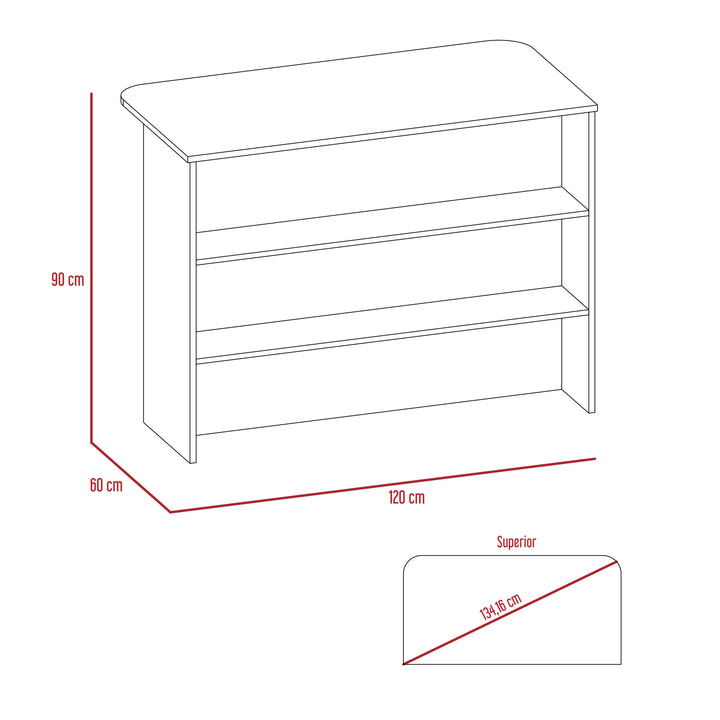 Barra Auxiliar de Cocina Fendi Color Cemento y Blanco Para Cocina