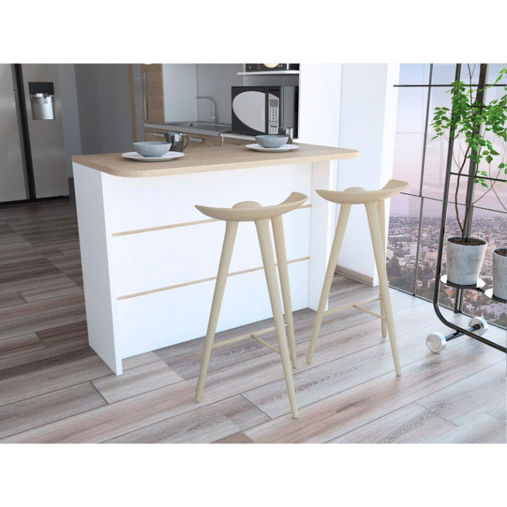 Barra Auxiliar de Cocina Fendi Color Rovere y Blanco Para Cocina