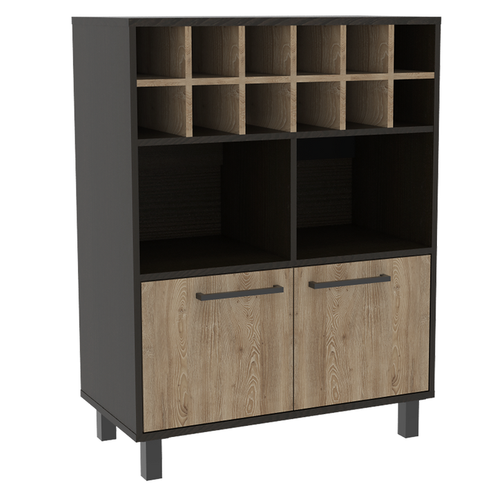 Bar Kaia Color Wengue y Miel Para Sala De Estar