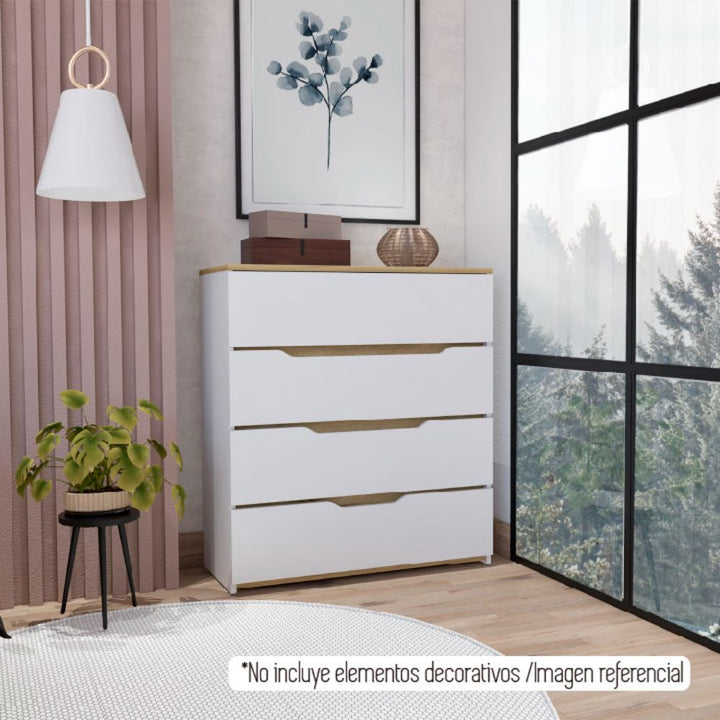 Cómoda Z Color Blanco y Duna Para Dormitorio