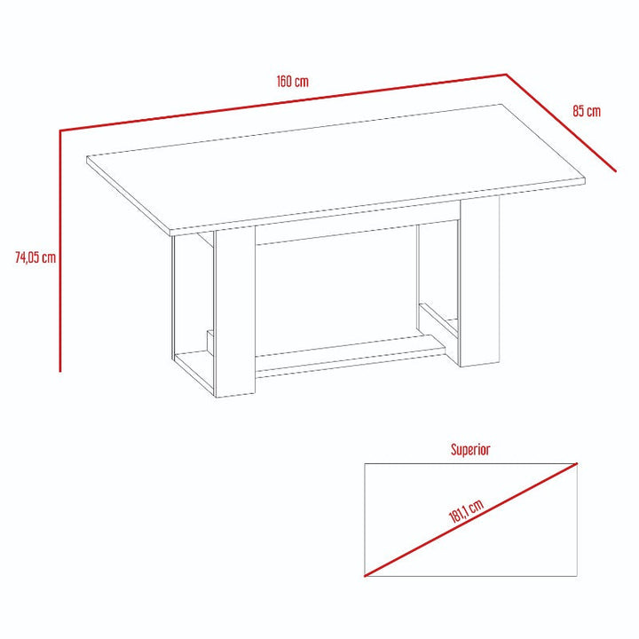 Mesa de Comedor Volterra Color Caramelo Para Sala De Estar