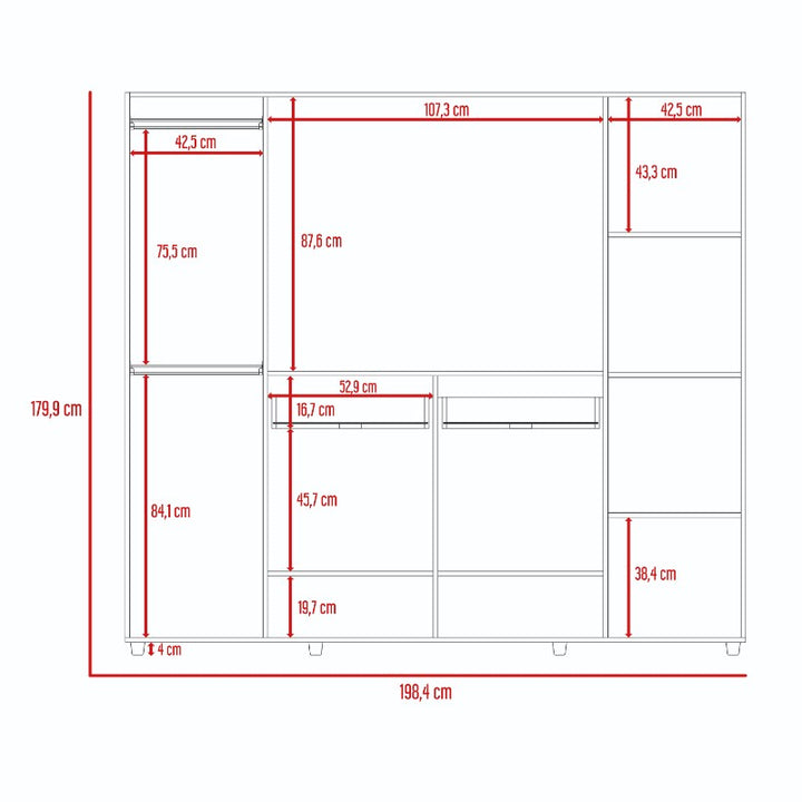 Closet Manila Z Color Wengue Para Dormitorio