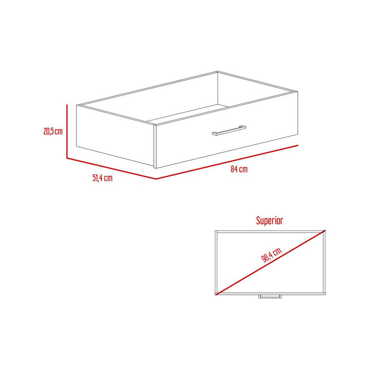 Cajón Funcional Soho Color Bellota Para Dormitorio