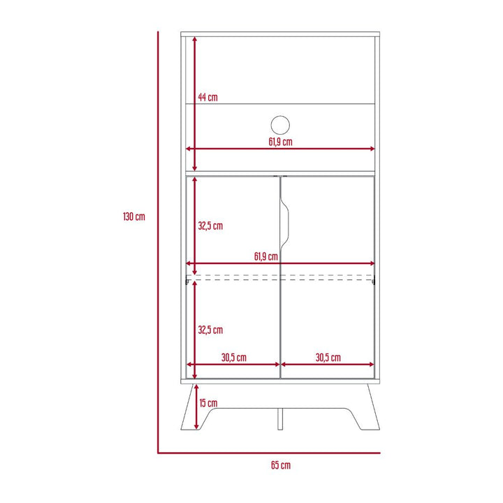 Mueble de Microondas Bajo BI Color Blanco Duna Para Cocina