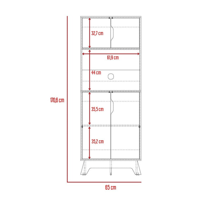 Mueble de Microondas Alto Color Blanco Duna Para Cocina