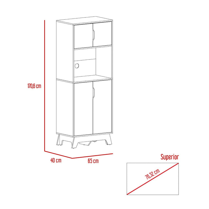 Mueble de Microondas Alto Color Blanco Duna Para Cocina