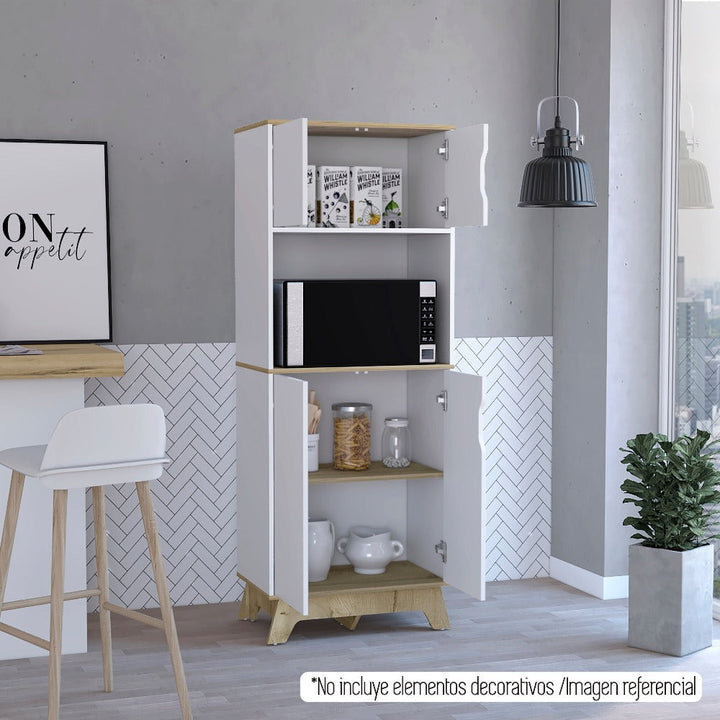 Mueble de Microondas Alto Color Blanco Duna Para Cocina