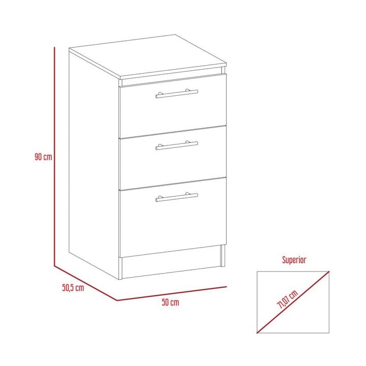 Mueble Inferior Manchester Color Blanco Para Cocina