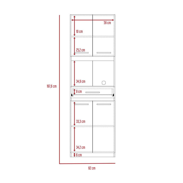 Auxiliar Microondas Alto Manchester Color Blanco Para Cocina