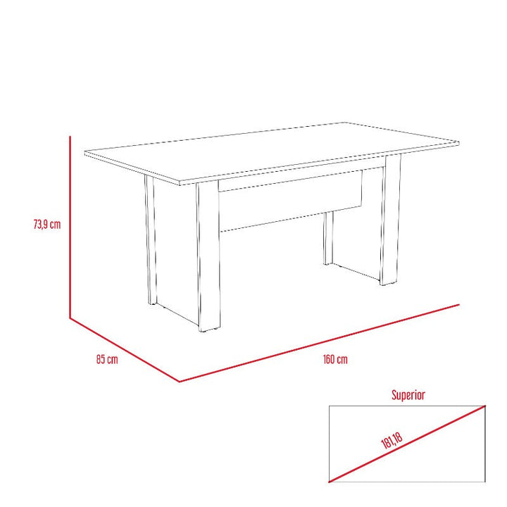 Mesa de Comedor Classic Color Habano Para Sala De Estar