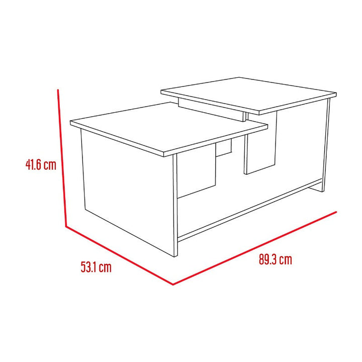 Mesa de Centro Wema Color Rovere Para Sala De Estar