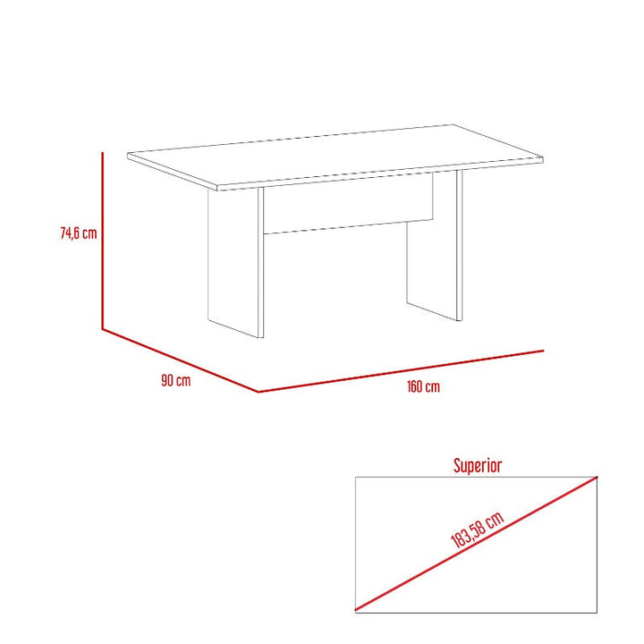 Mesa de Comedor Beijing Color Rovere Para Sala De Estar