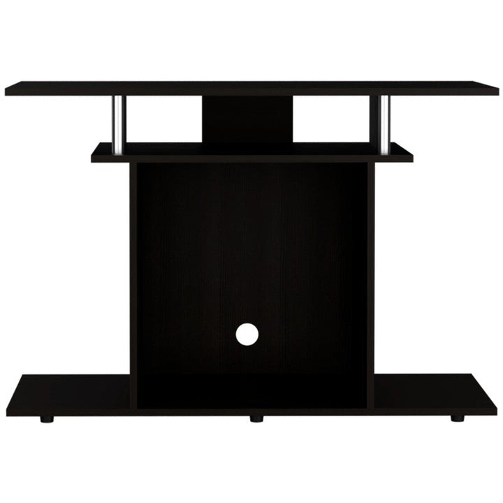 Rack Invy Color Wengue y Negro Para Sala De Estar