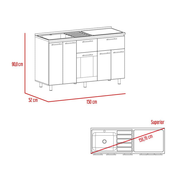 Modulo Inferior Kitchen Color Hasselt Para Cocina