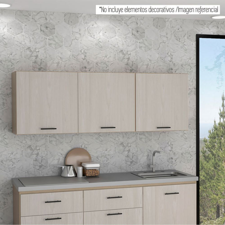 Modulo Superior Kitchen Gante Color Rovere y Niebla Para Cocina