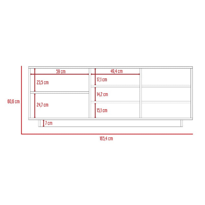 Rack TV Classic Color Caramelo Wengue y Negro Para Sala De Estar