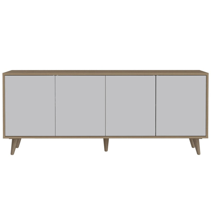 Rack TV Bora Color Rovere y Blanco Para Sala De Estar